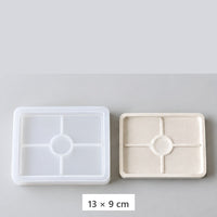 Stampo flessibile in silicone per colata di vassoi e sottobicchieri – vassoio rettangolare – 13 × 9 cm