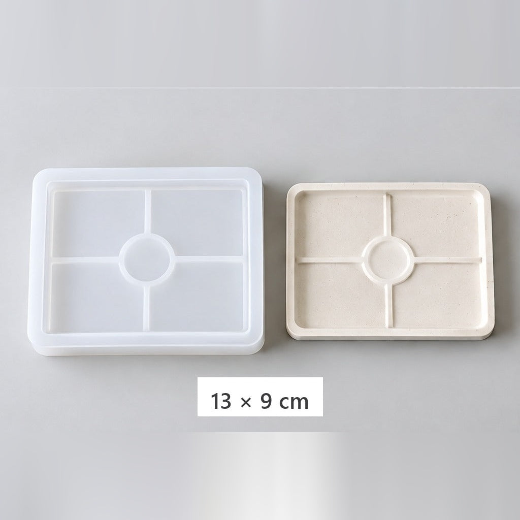 Stampo flessibile in silicone per colata di vassoi e sottobicchieri – vassoio rettangolare – 13 × 9 cm