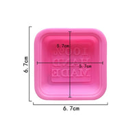 Stampo in silicone per colata - quadrato + testo 100% fatto a mano