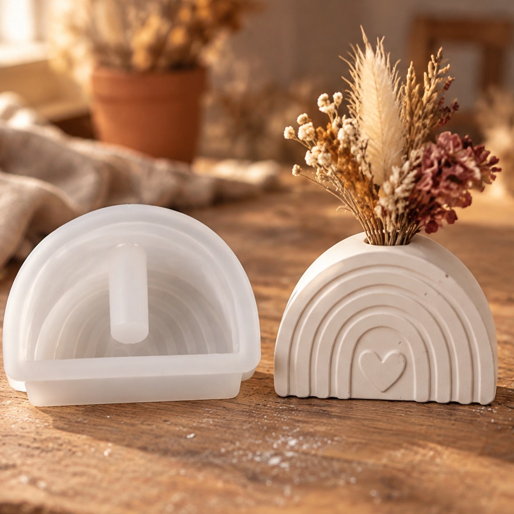Stampo in silicone per mini vasetti per fiori secchi – arcobaleno – 6,4 × 4,9 cm