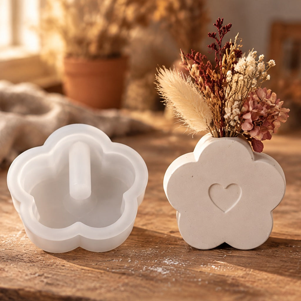 Stampo in silicone per mini vasetti per fiori secchi – fiore – 6,1 × 5,9 cm