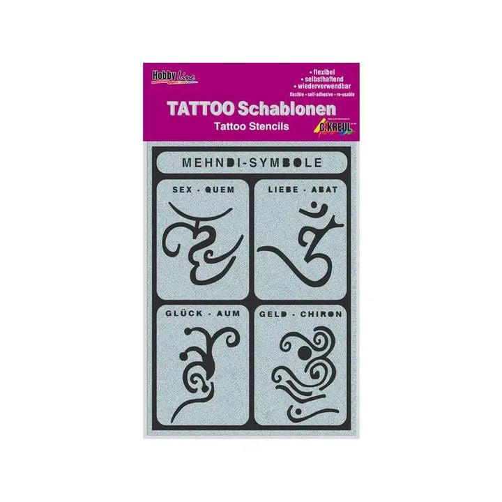 Stencil autoadesivo per tatuaggi Mehndi-Symbols