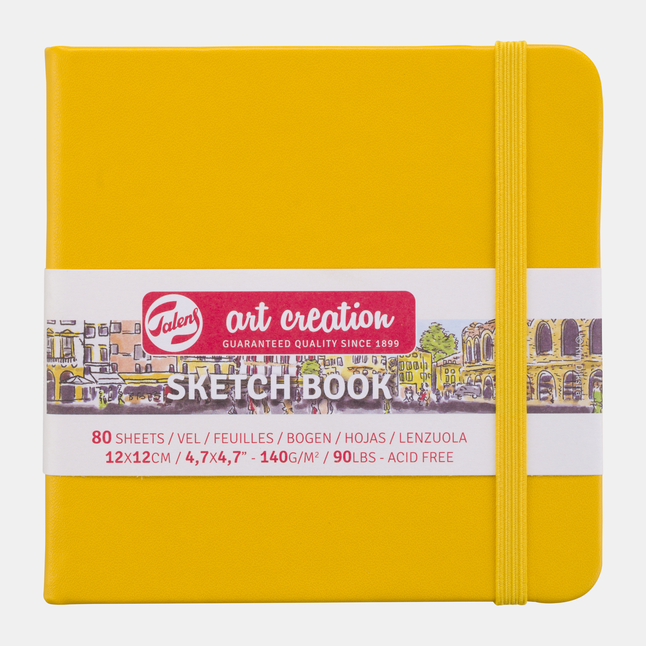 Sketchbook Talens Art Creation Golden Yellow 12 x 12 cm, 140 g/m², 80 fogli