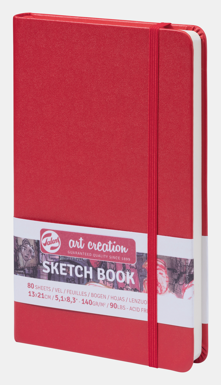 Sketchbook Talens Art Creation Red 13 x 21 cm, 140 g, 80 fogli, copertina rigida