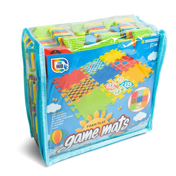 Tappetini in gommapiuma con quattro giochi da tavolo
