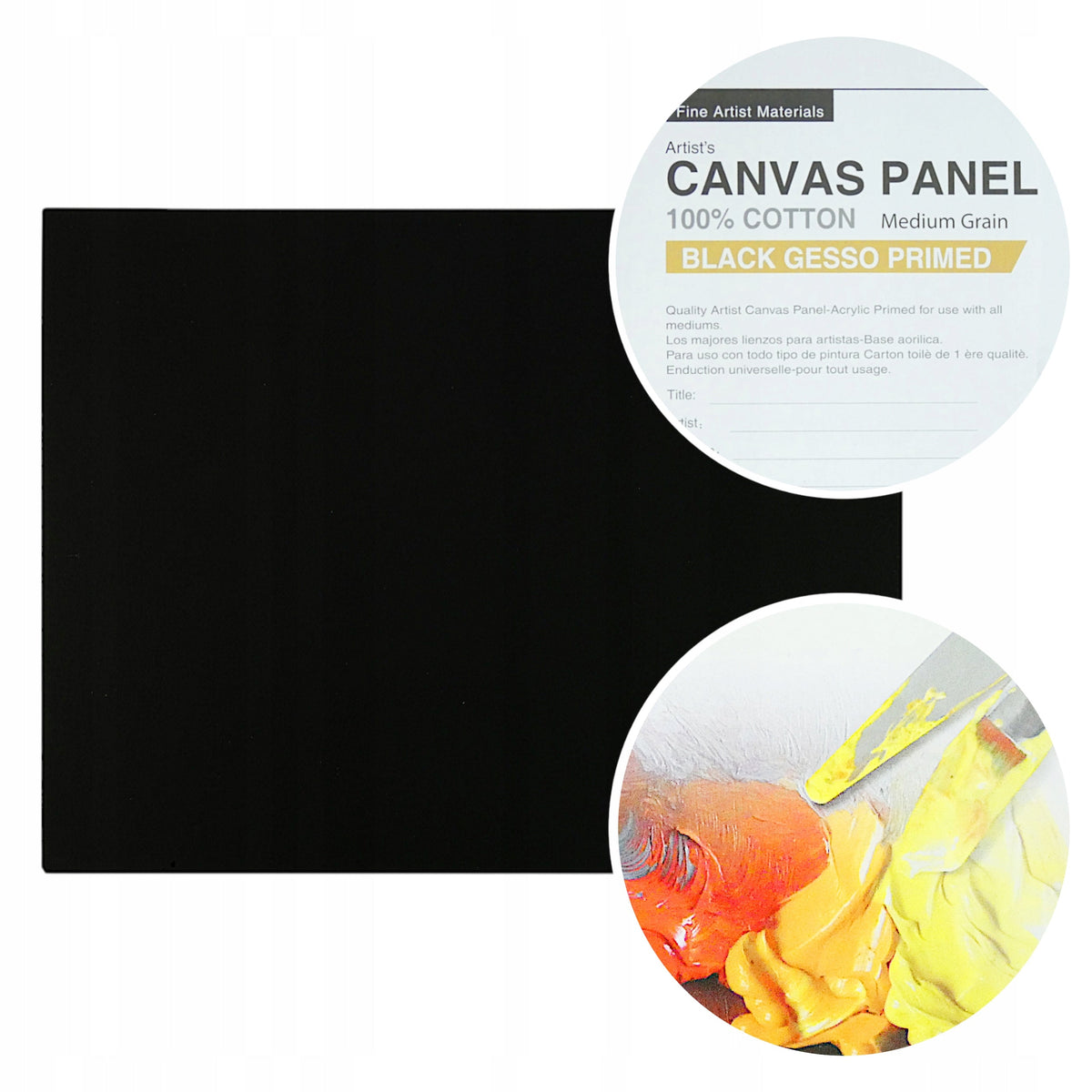 Tela nera su cartone Phoenix 24 x 30 cm, confezione da 5