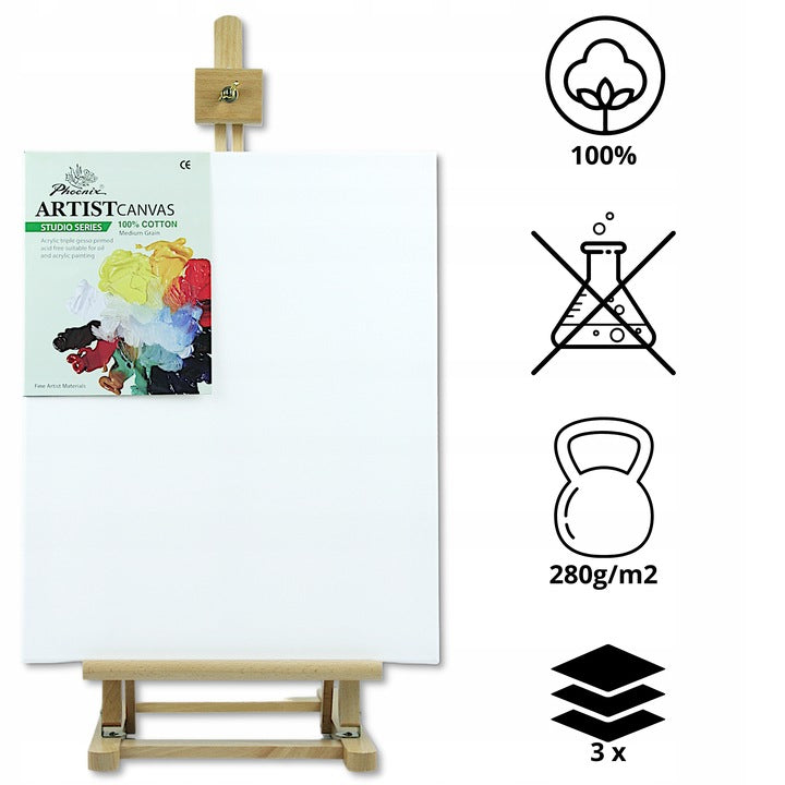 Tela per pittura con telaio Phoenix 20 x 30 cm – set da 5 pezzi
