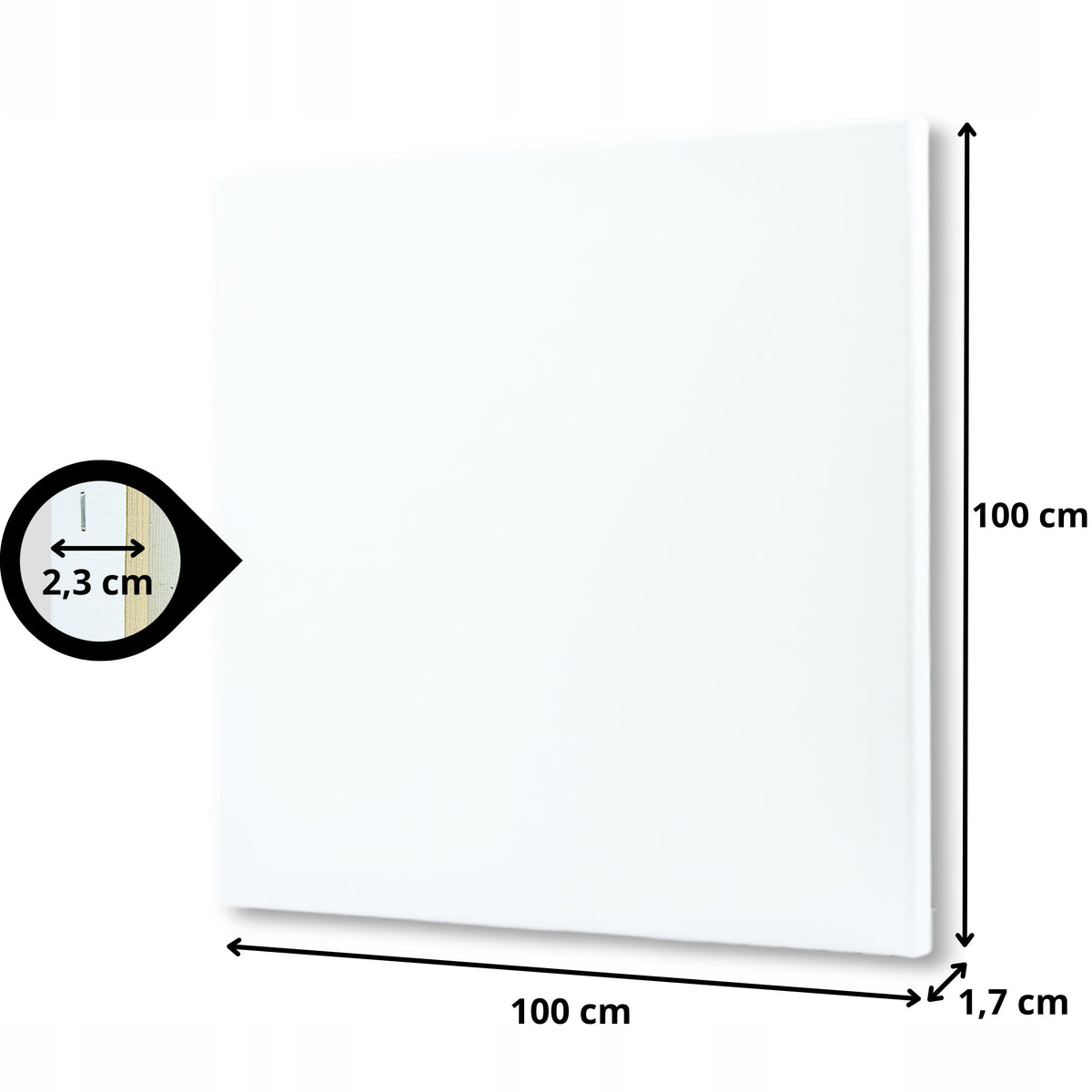 Tela per pittura con telaio Phoenix, 24–100 cm, scegli la misura