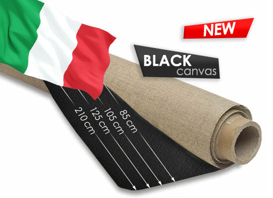 Tela per pittura in rotolo nera 25 m | scegli larghezza