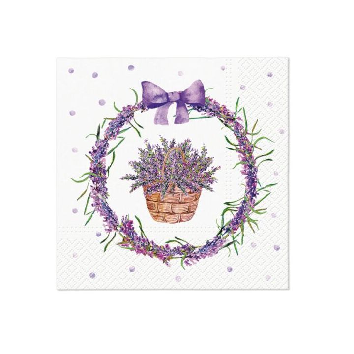 Tovaglioli a decoupage - Lavender Basket - 1 pezzo