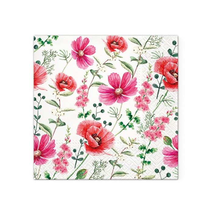 Tovaglioli a decoupage - Raspberry Flower - 1 pezzo