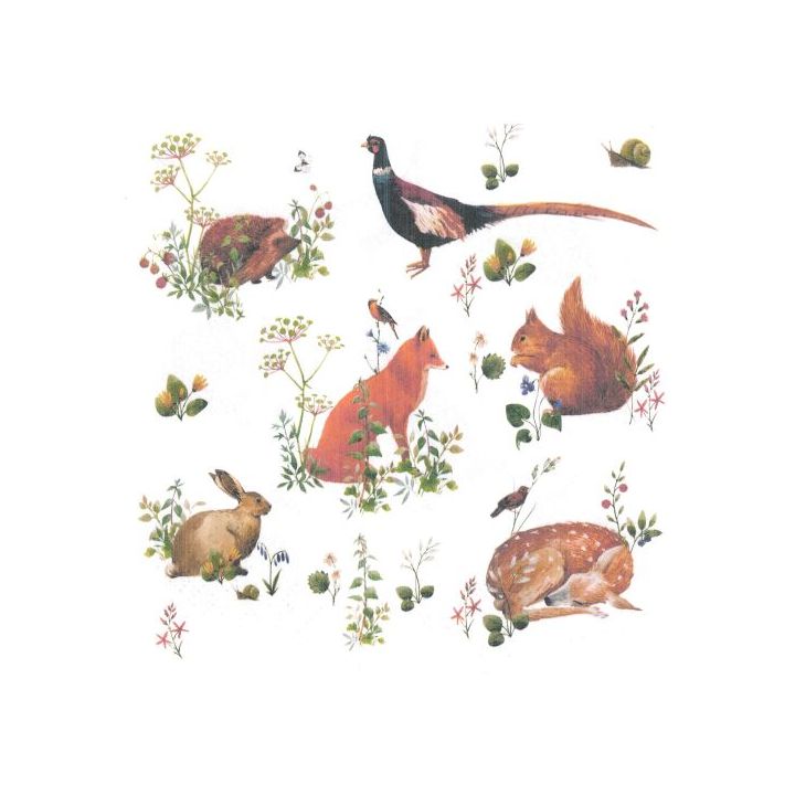 Tovaglioli a decoupage - Wild Forest Animals - 1 pezzo