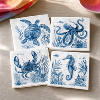 Tovaglioli per decoupage con creature marine – Set da 4 pz – tutti i motivi