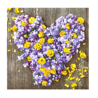 Tovaglioli per decoupage - Fiori nella forma di cuore - 1 pezzo