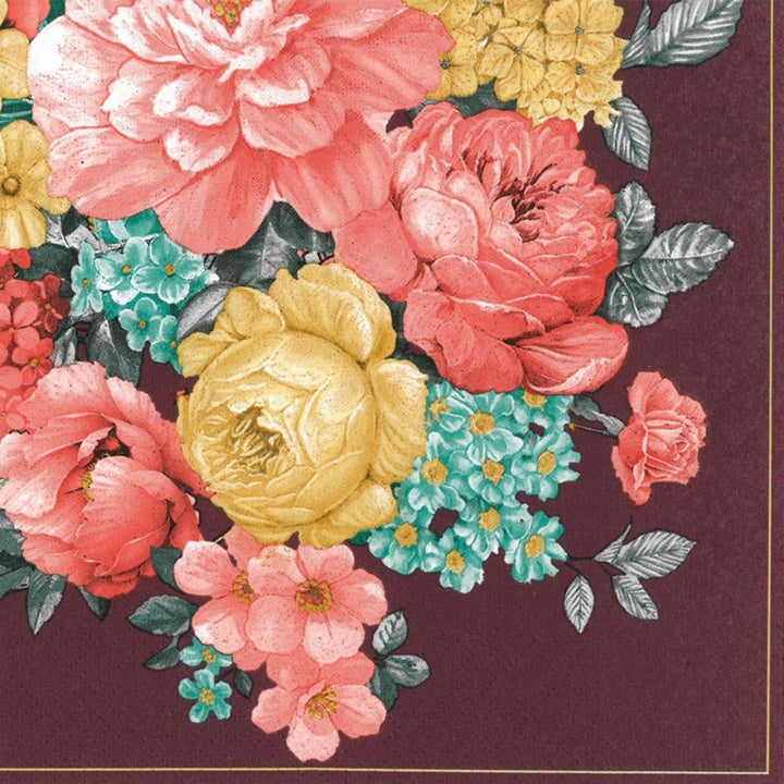 Tovaglioli per decoupage Mazzo di fiori Dark Claret - 1 pz