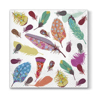 Tovagliolo per decoupage - Piume colorate - 1 pz