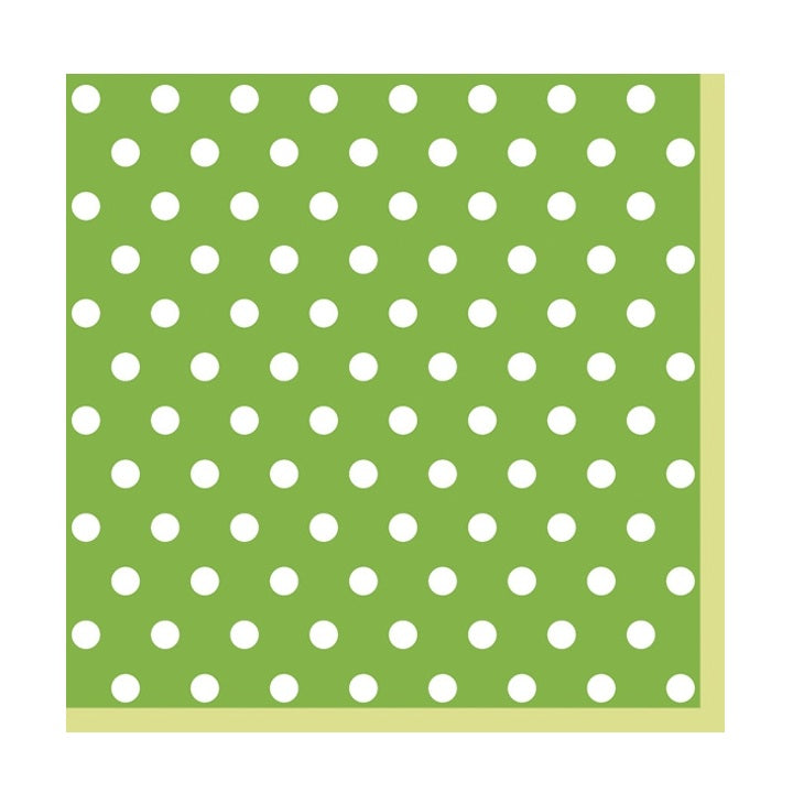 Tovagliolo per decoupage - Verde a puntini - 1 pz