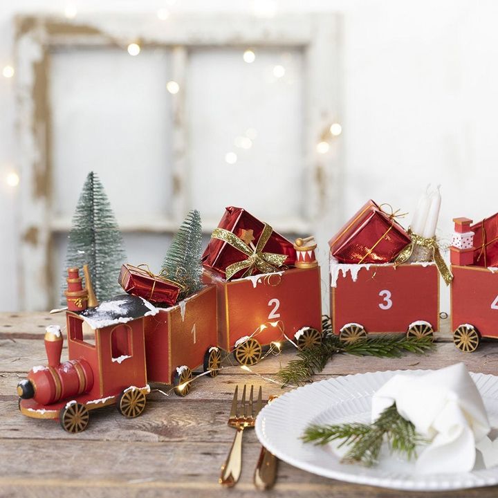 Treno in legno da decorare 22 cm — immagine 2