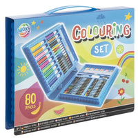 Valigetta artistica in legno per bambini con set da disegno completo