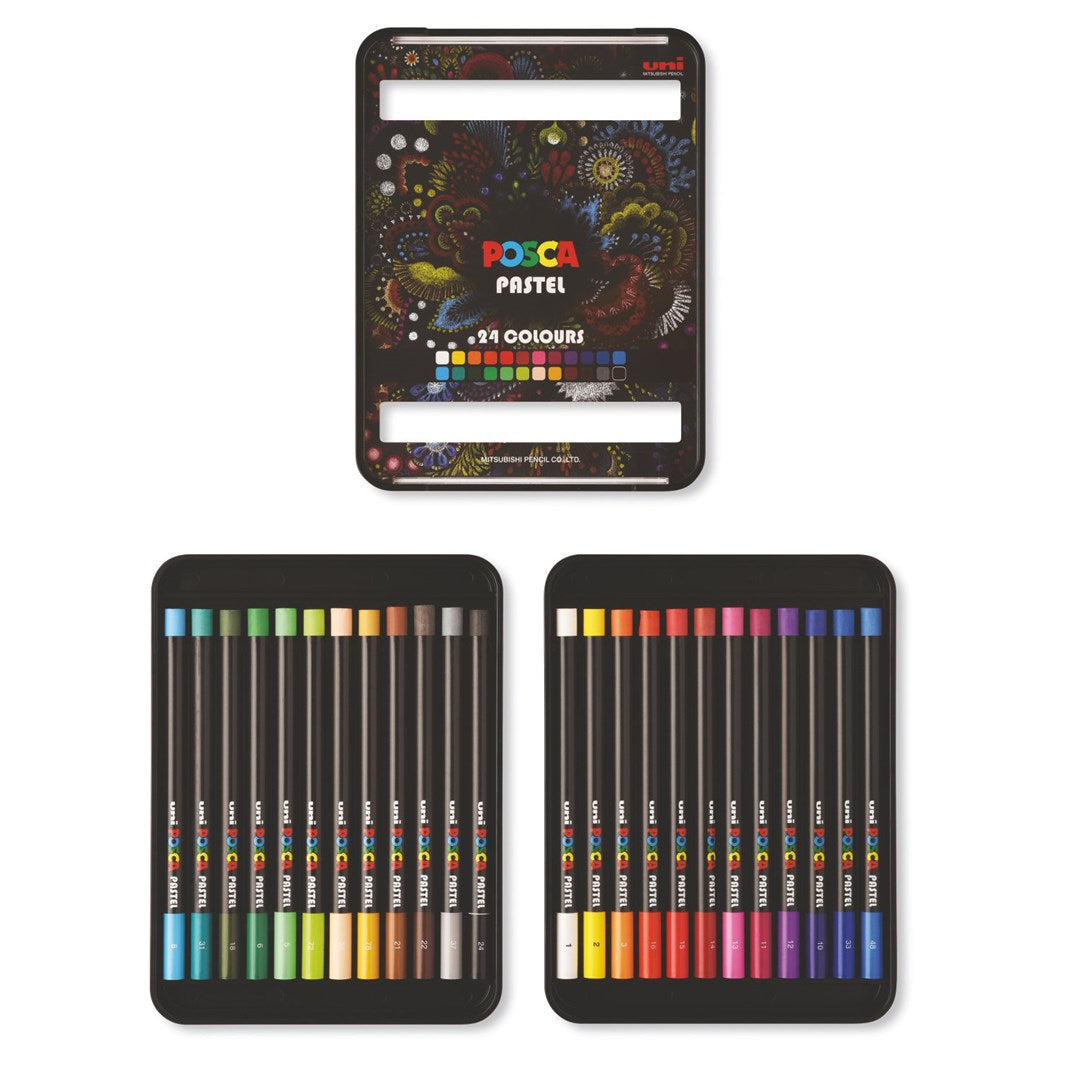 Pastelli a cera Posca KPA-100 24C, set, colori assortiti