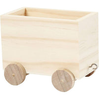 Vagone ferroviario in legno da decorare 10 cm — immagine 1