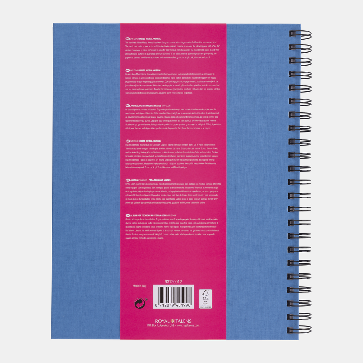 ROYAL TALENS Van Gogh Mix Media blocco 160 g/m² 50 fogli A4 collato