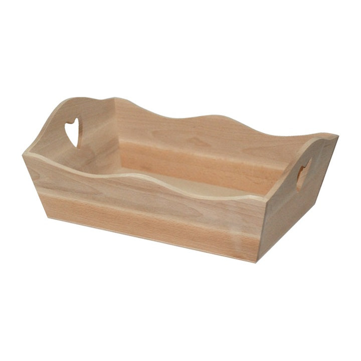 Vassoio in legno con cuore intagliato 22x32.5x9 cm
