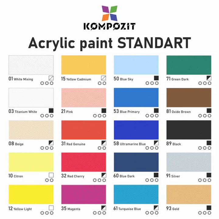 Vernice acrilica metallizzata STANDART Kompozit 500 ml | Varie tonalità