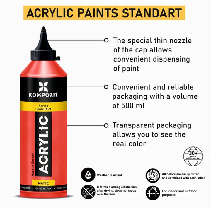 Vernice acrilica metallizzata STANDART Kompozit 500 ml | Varie tonalità