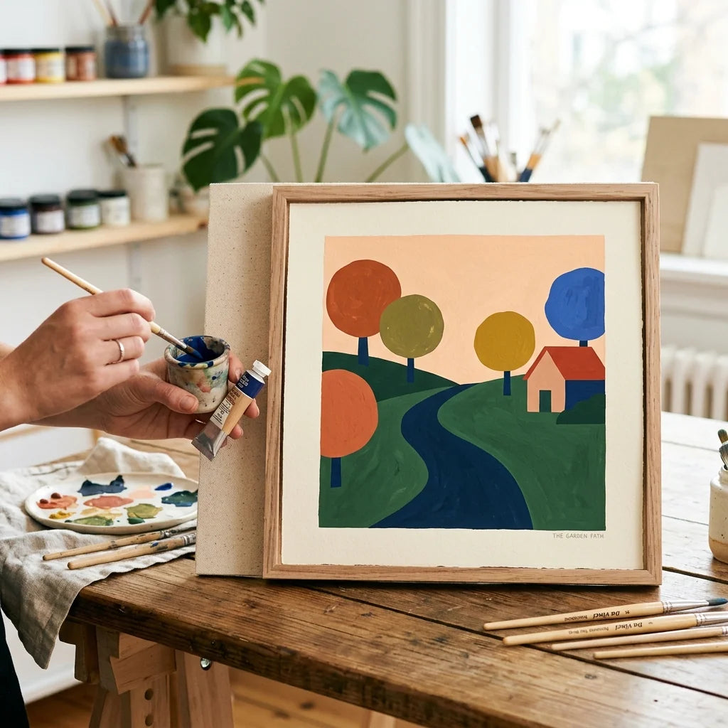 Poster dipinto a gouache