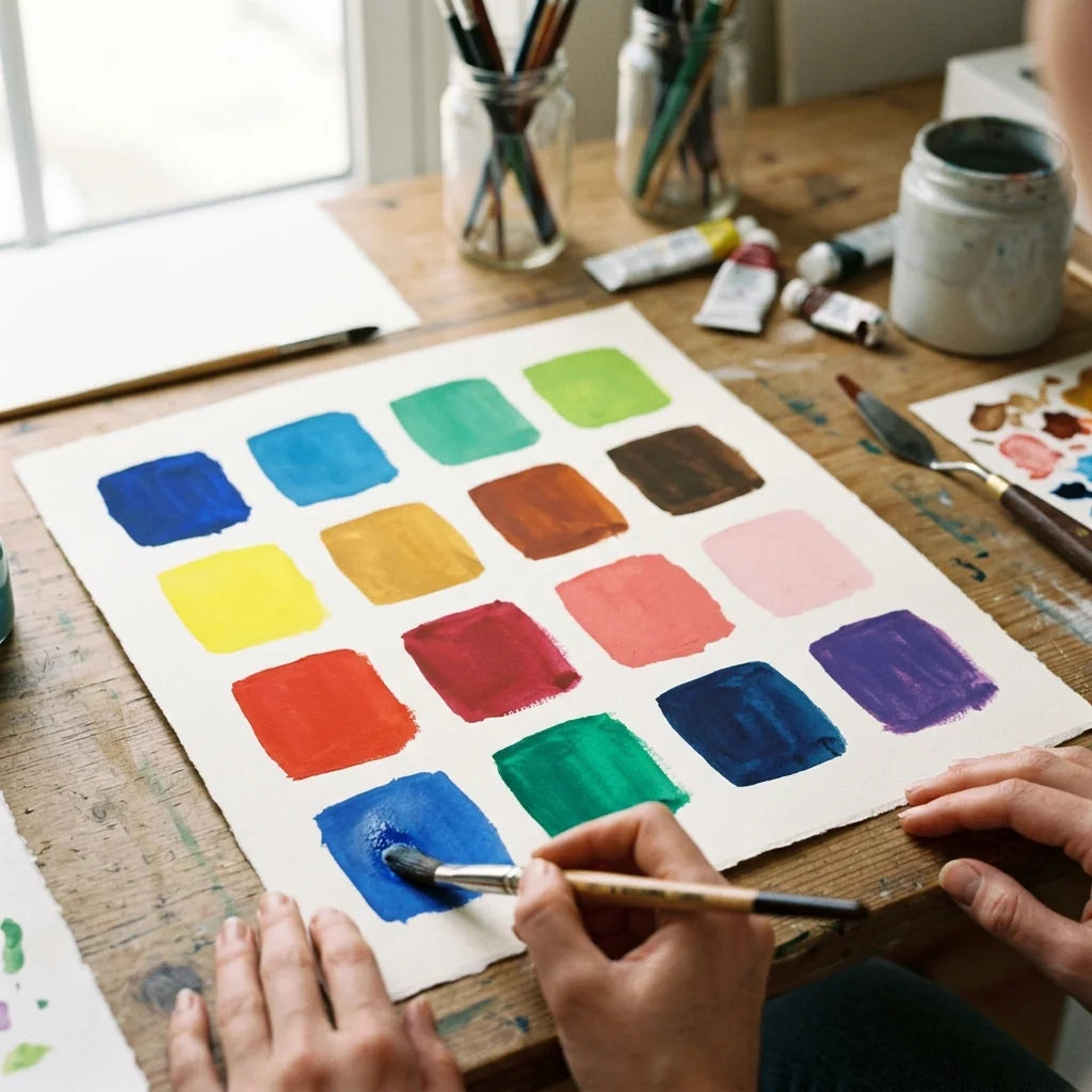Studio del colore con gouache