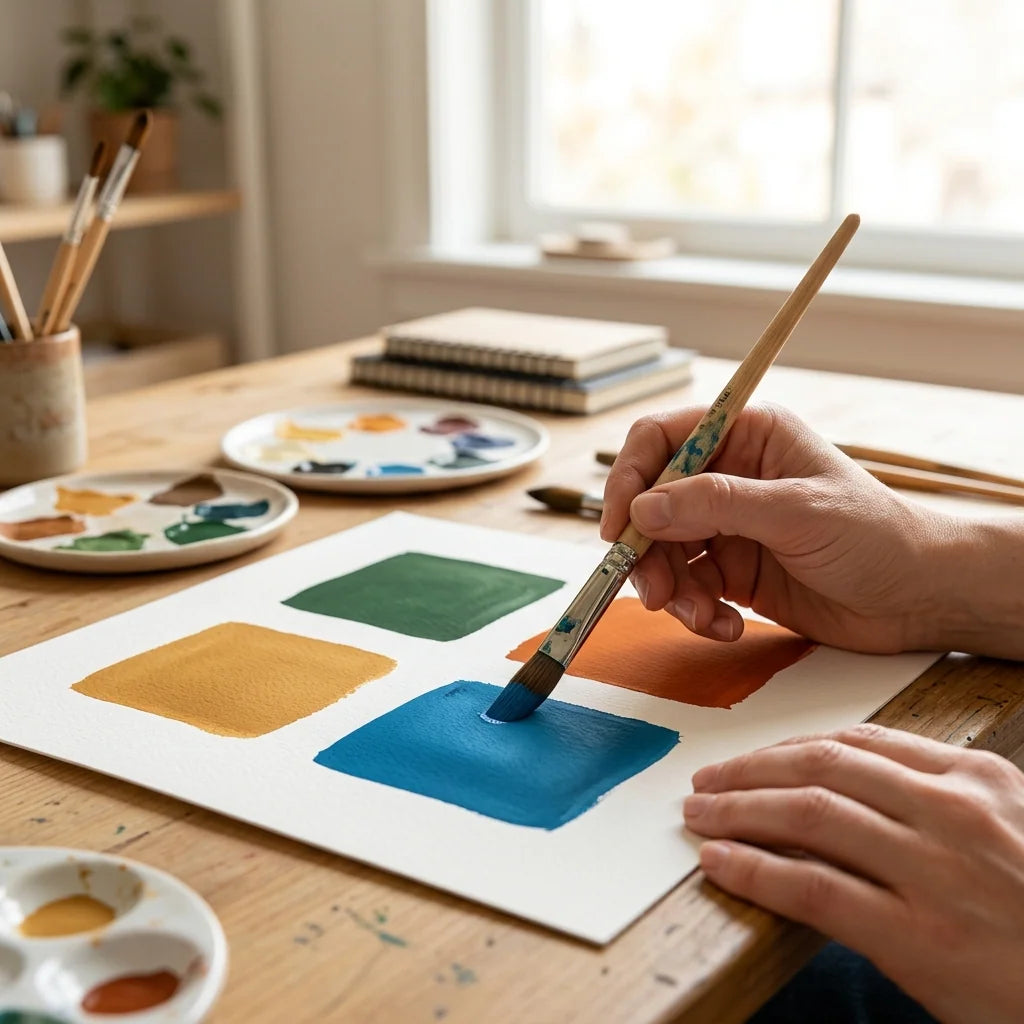 Applicazione di una copertura piatta a gouache