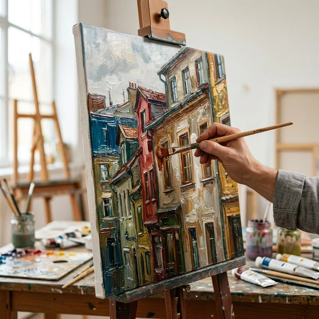 Applicazione a strati di colori a olio