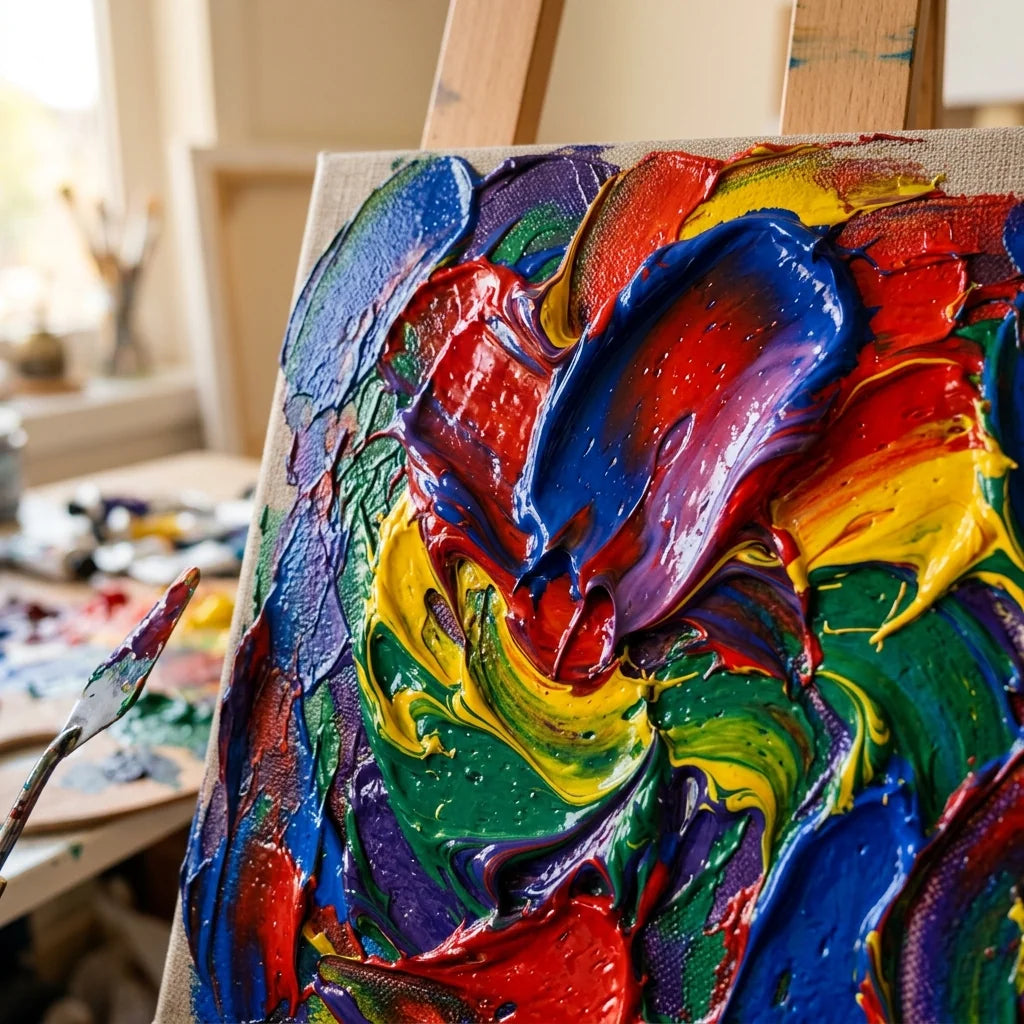 Texture spesse a impasto con acrilico El Greco