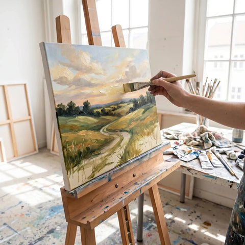 Paesaggio dipinto con colori acrilici ARTMIE Euforia su tela