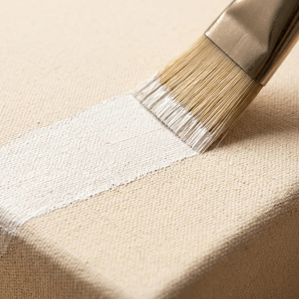 Struttura in cotone della tela rotonda ARTMIE — preparazione con gesso bianco