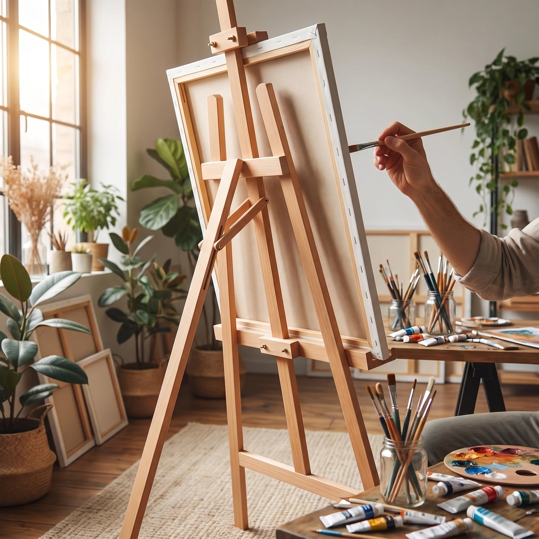 Dipingere su tela sul cavalletto da atelier MY HOME