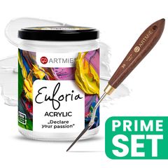 ARTMIE Euforia Bianco titanio: Set di colori acrilici e spatole per artisti