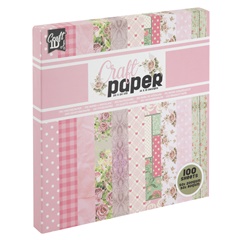 Carta per scrapbooking 20 x 20 cm | tonalità rosa