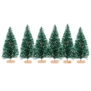 Mini alberi decorativi natalizi 6 pezzi