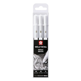 Penne gel Sakura Gelly Roll bianco brillante - 3 pezzi | scegli la variante