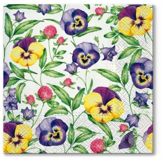 Tovaglioli per decoupage  Beautiful Pansies - 1 pezzo 