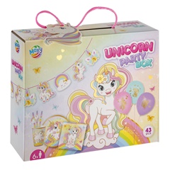 Set festa Unicorno per bambini 43 pezzi