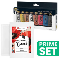 Solo Goya Metallic Acrylic Paint Set e tela su cartone